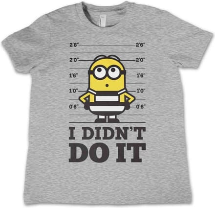 Minions Kinder Tshirt -Kids tm 4 jaar- I Didn't Do It Grijs
