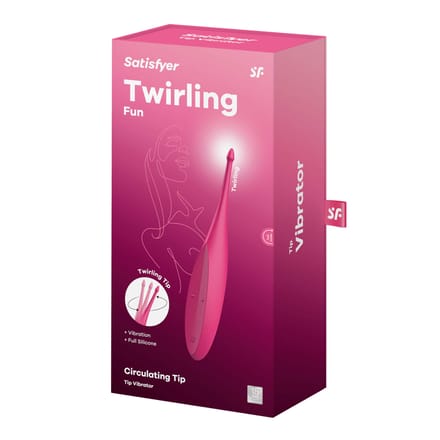 Satisfyer, oplegvibrator, tip vibrator, 'Twirling Fun', 17,5 cm, waterdicht, oplaadbaar, lichaamsvriendelijke siliconen