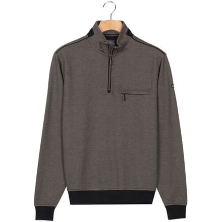 Baileys Trui Sweat Half Zip Two Tone Jacquard Doubleface Interlock Kitt / male