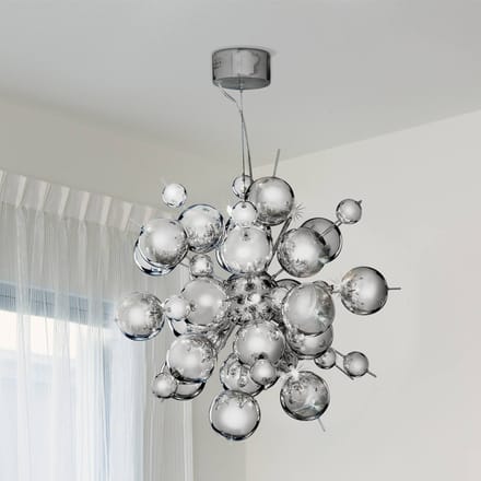 Searchlight Hanglamp Molecule, chroomkleurig, metaal, 12-lamps, G4
