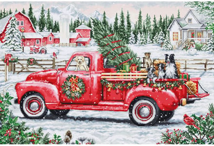 Borduurpakket Luca-S - Red Christmas- Rode Kerst - BU5101