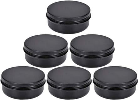 Dailygoods- Aluminium Blikken 150ml/5oz - Zwart - 6 Stks - Ronde