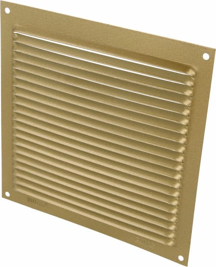 AMIG Ventilatierooster/muurrooster - 170 x 170mm - aluminium - goud - schoepenrooster