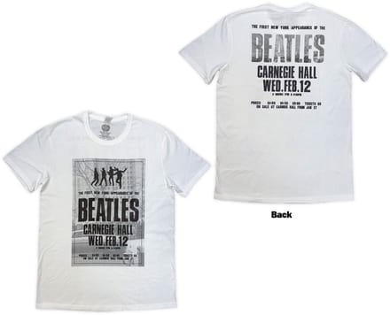 The Beatles - Tour '64 Carnegie Hall Heren T-shirt - M - Wit
