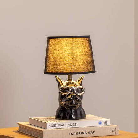 ONLI Biagio tafellamp, zwart, keramiek, 29 cm hoog, E14