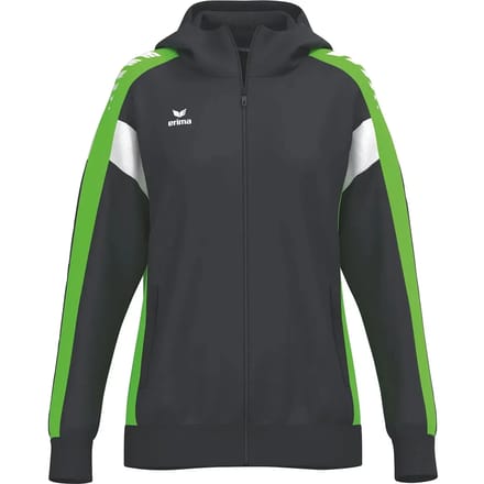 Erima Celebrate 125 Trainingsjack Met Capuchon Dames - Zwart / Green Gecko | Maat: 36
