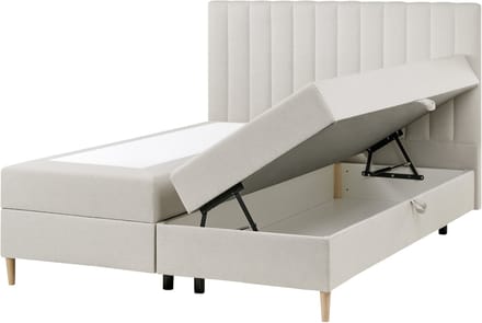OFFICER - Boxspringbed - Gebroken wit - 160 x 200 cm - Polyester