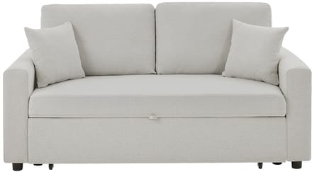 Vente-unique Driezits slaapbank in beige stof INIZOR