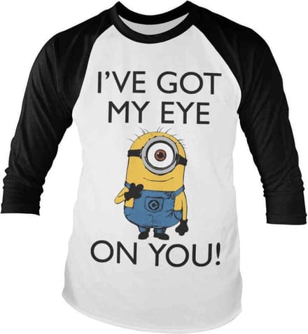 Minions Raglan top -XL- I Got My Eye On You Wit/Zwart