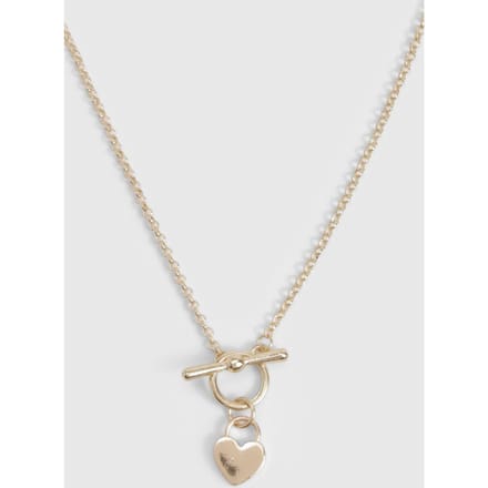 boohoo Dames T-Bar & Hart Ketting | Goud