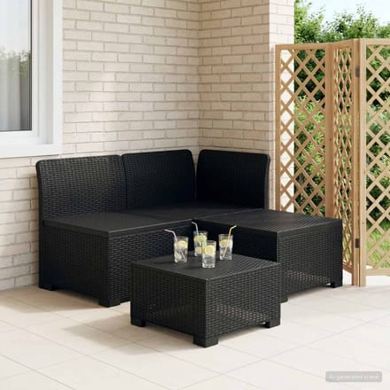 vidaXL - 3-Zits - Tuin - Sofa - Rottanlook - 3-zits - PP - Antraciet
