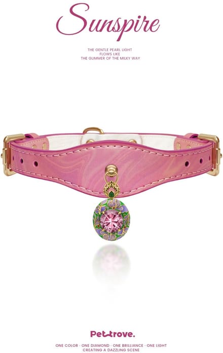 Hondenhalsband Pettrove Laserleer Roze Emaille