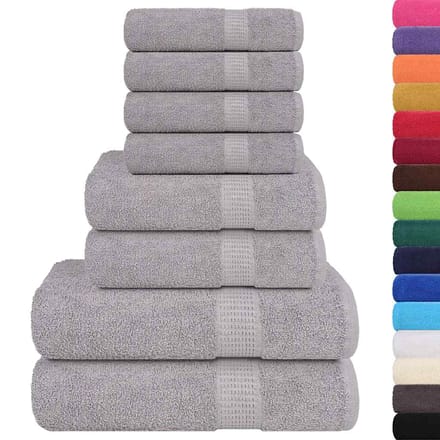 vidaXL - 8-delige - Handdoekenset - FROGN - 360 - g/m² - grijs