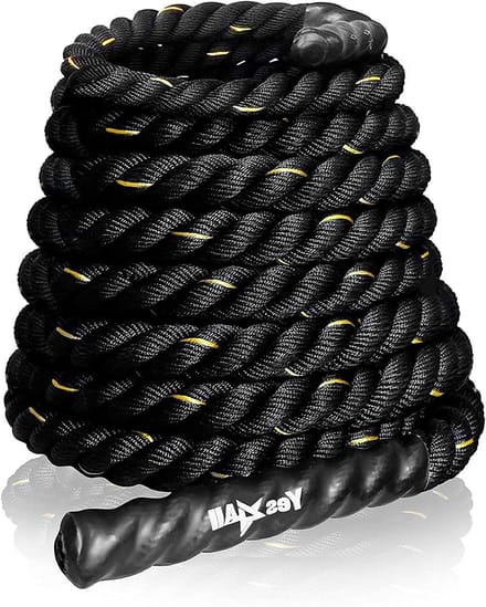Kracht Touw - Workout Touw - Core Training - Duurzame Constructie - 15 Meter - Zwart