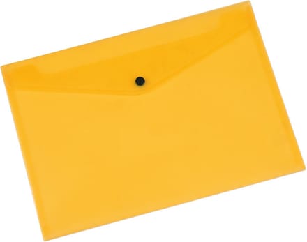Q-CONNECT documentenmap, A4, transparante PP, drukknopsluiting, geel 12 stuks