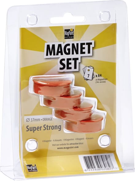 MagPaint - Magneten - Super Sterk - Oranje - 37mm - Set van 4
