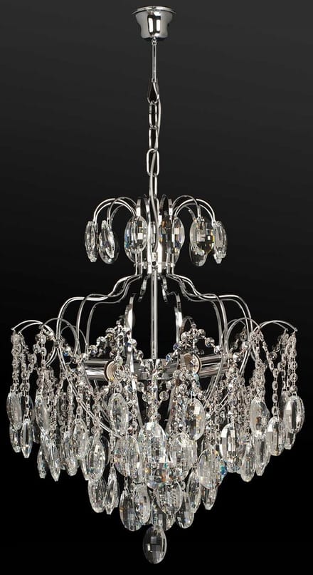Luxe Kristallen Plafondlamp W-E 0702/6 CR+WT - 6xE27