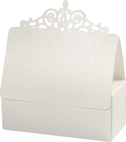 Doos, afm 3,5x3,5x8,5 cm, 230 gr, 5 stuks, off-white