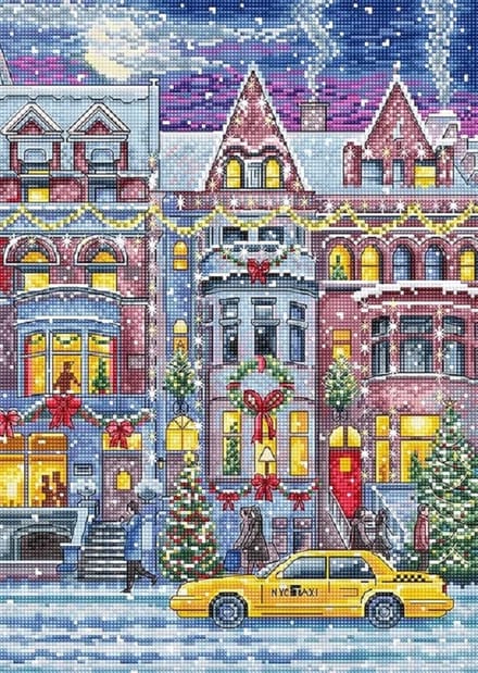 Leti Stitch Winter Townhouse borduren (pakket) L8076