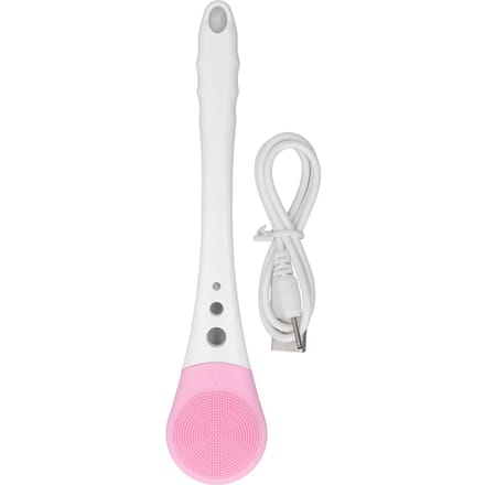 Brosse de Douche Électrique pour le Corps Manche Long Étanche Sans Fil Exfoliante Douce rose