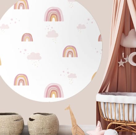 Behangcirkel 80cm Studio Wallz - Rainbow Pinky Peach large
