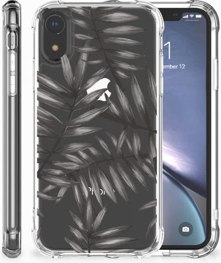Apple iPhone Xr Case Leaves Grey