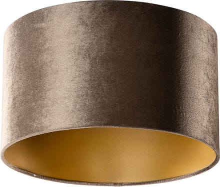 QAZQA cilinder velours - Klassieke Lampenkap - Ø 35 cm - Bruin -
