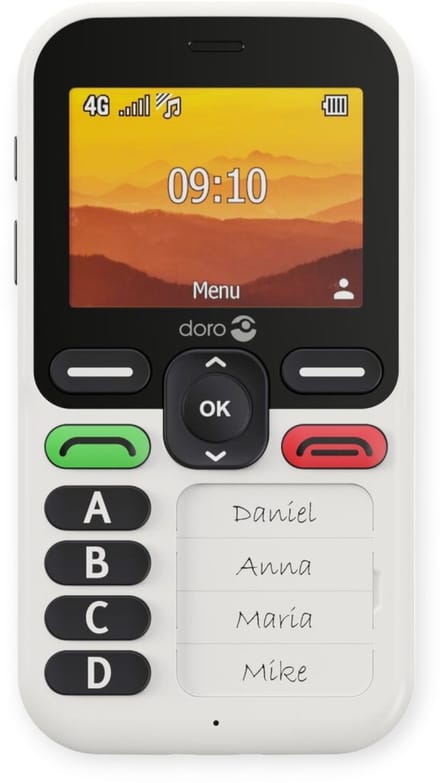 Doro Leva X10 mobiel met 4 geheugentoetsen. Hulpmiddel voor slechtzienden