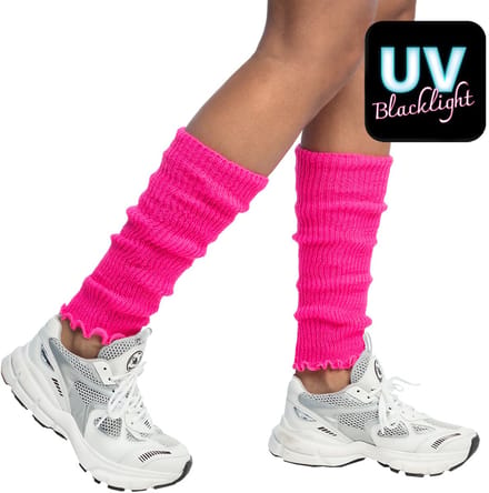 Boland - Beenwarmers Basic neonroze Roze - Volwassenen - Vrouwen - Hippie - 80's & 90's - Disco