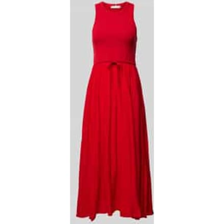 Midi-jurk met ronde hals