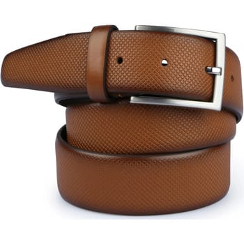 Suitable Riem Structuur Leer Bruin - Maat 95 - Heren leren broekriem / broeksriem - Ceintuur - Riem formeel
