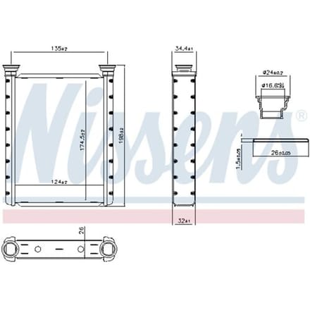 Warmtewisselaar, interieur verwarming NISSENS 707414