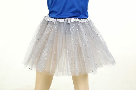 Glitter Rokje - Tule - Kindermaat - One Size - Zilver