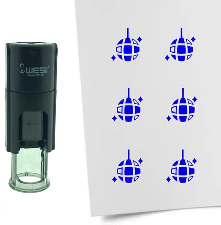 CombiCraft Stempel Discobol 10mm rond - blauwe inkt