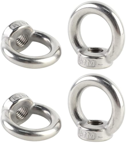 Set van 4 RVS M14 Ringmoeren voor Hefaccessoires, Ophangen van Bloempotten, Schommels en Decoratie