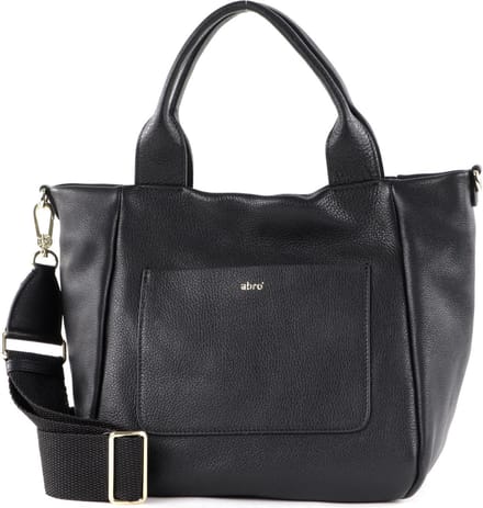abro Leren Schoudertas Leather Dalia Shopper Raquel Small Black / Gold Zwart
