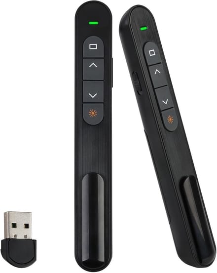 Draadloze Presenter - Presentatie Afstandsbediening - Presentaties Geven - 100 Meter Bereik - USB Receiver - Zwart