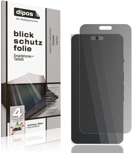 dipos – Matte Privacy Screenprotector geschikt voor DEMANN A18 Pro | Anti-Spy Beschermfolie
