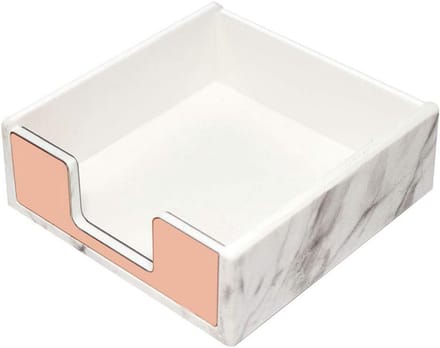 Memo Dispenser Marmer Wit met Rose Gold Sticky Notes Houder Desktop Accessoire