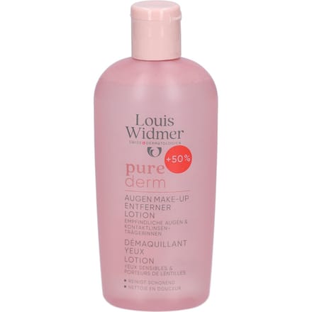 Louis Widmer purederm Oogmake-upremover Lotion Zonder Parfum 100+50 Versteviger