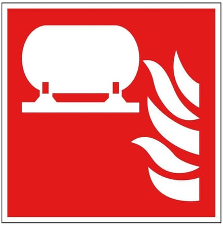 Vaste blusinstallatie sticker - ISO 7010 - F012 150 x 150 mm