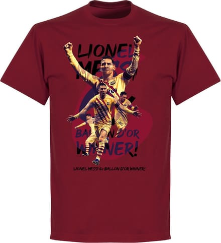 Messi Ballon D'Or 2019 T-Shirt - Bordeaux Rood - XXL