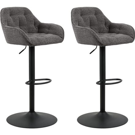 Smuk Bouclé Barkruk Dione Grijs - 2 Stuks
