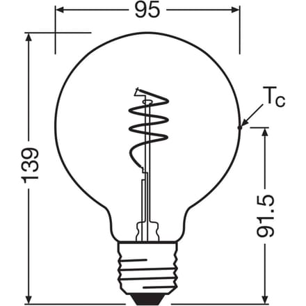 Ledvance 1906 Globe 95, 3.4W, E27, 2700K, goud, 4058075836549