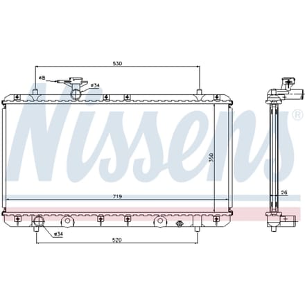 Radiator, motorkoeling NISSENS 64167A