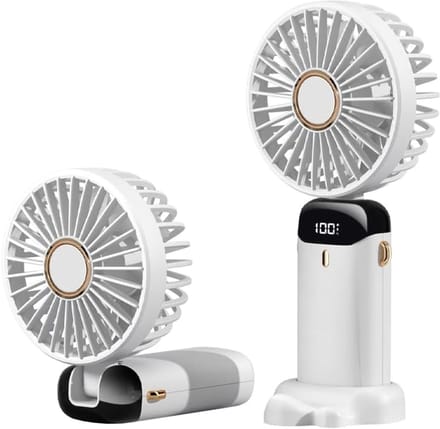 Mini Ventilator - Wit - Mini - Draagbare Oplaadbare Handventilator met 5 Snelheden - Voor Thuis en Onderweg