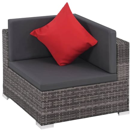 vidaXL - 8-delige - Loungeset - met - kussens - poly - rattan - grijs