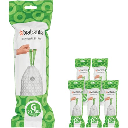 Brabantia PerfectFit Vuilniszakken - 30 l - Code G - 6 rollen x 20 stuks