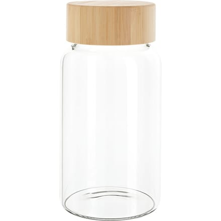 VBS Glazen fles met bamboe deksel