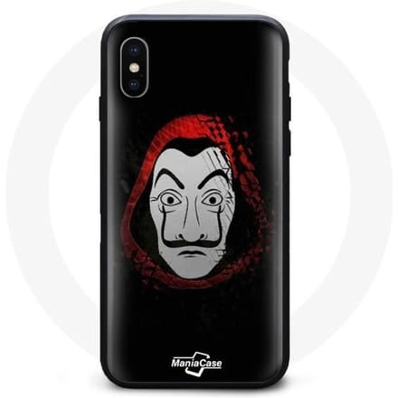 Coque de téléphone - La casa de papel - Iphone XS max - Noir - Rouge - Souple rouge